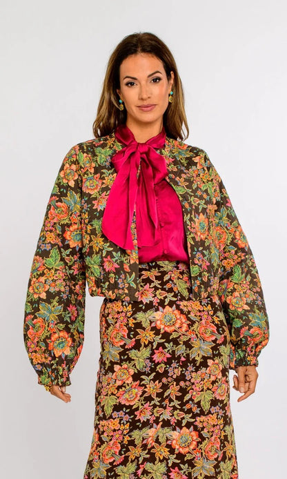 Elizabeth James Reversible Frankie Bomber - WALLFLOWER BROWN/ZEBRA