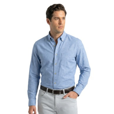 Scott Barber The Chambray Shirt - SKY