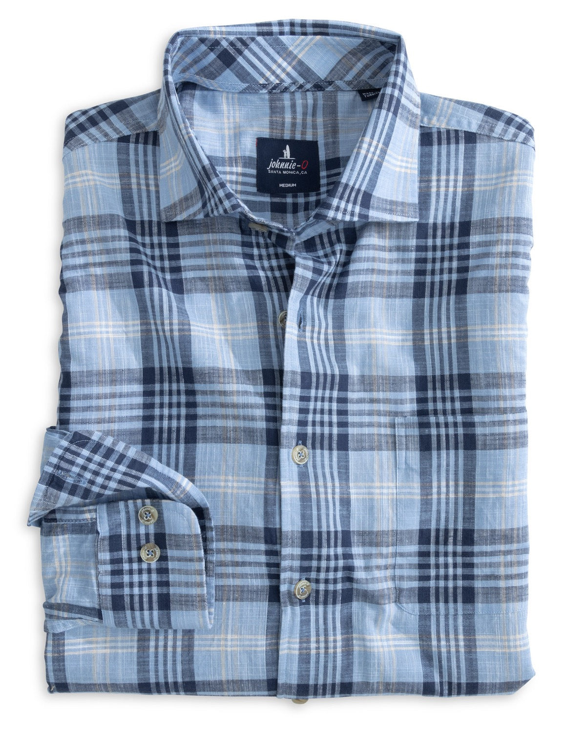 Johnnie-O Micke LS Woven Shirt - LAGUNA BLUE