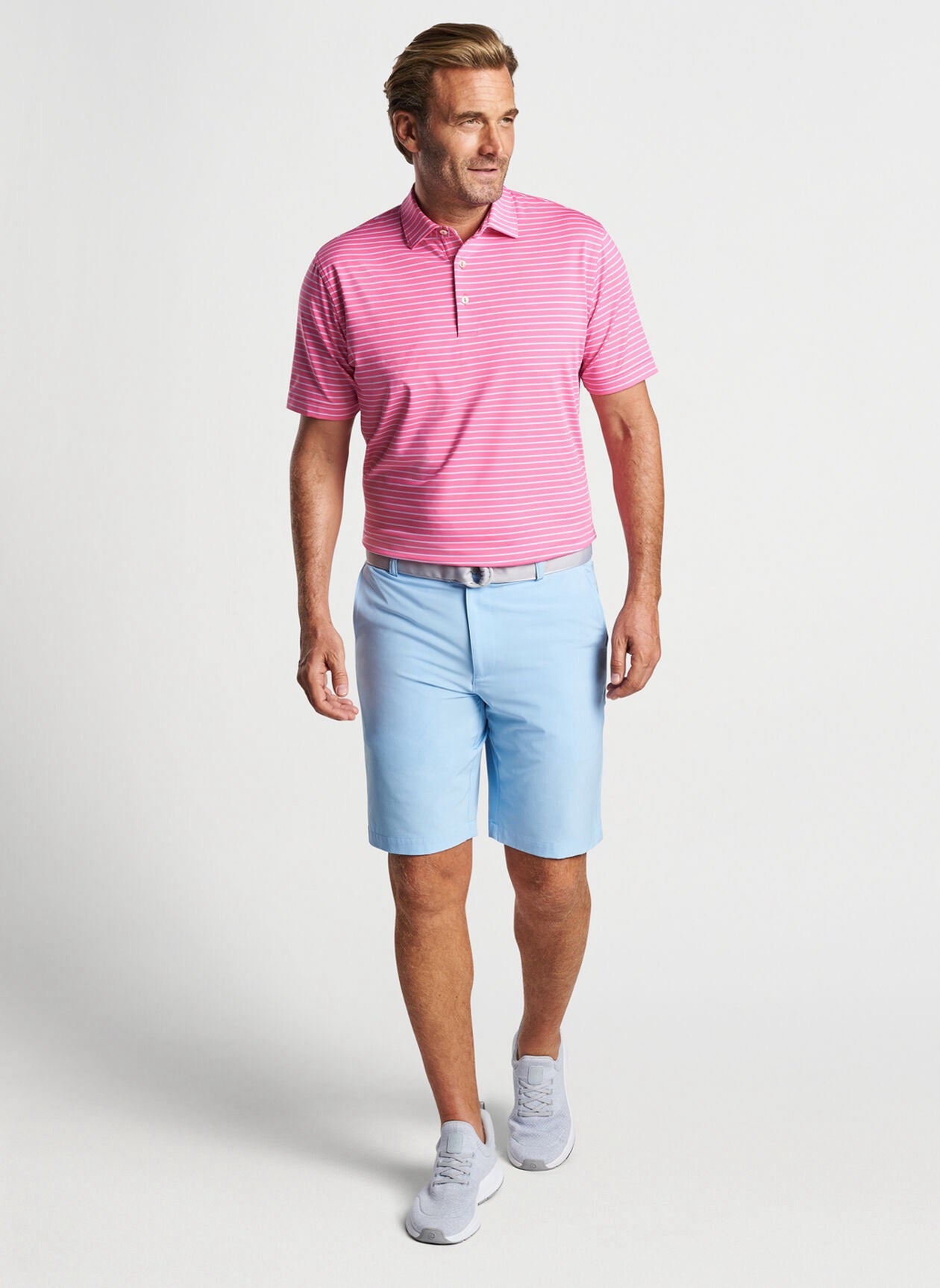 Peter Millar Drum Performance Jersey Polo - PINK RUBY