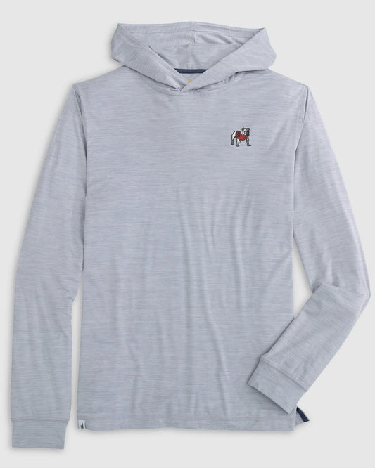 johnnie-O Talon Performance Tee Hoodie UGA - LIGHT GREY