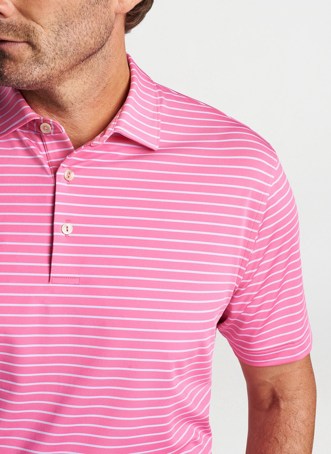 Peter Millar Drum Performance Jersey Polo - PINK RUBY