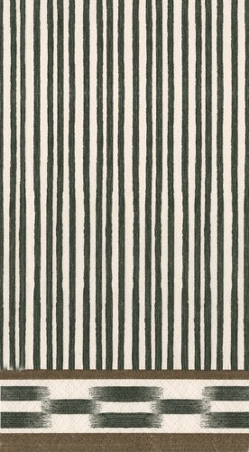 Caspari Boho Stripe Guest Towels - BLACK