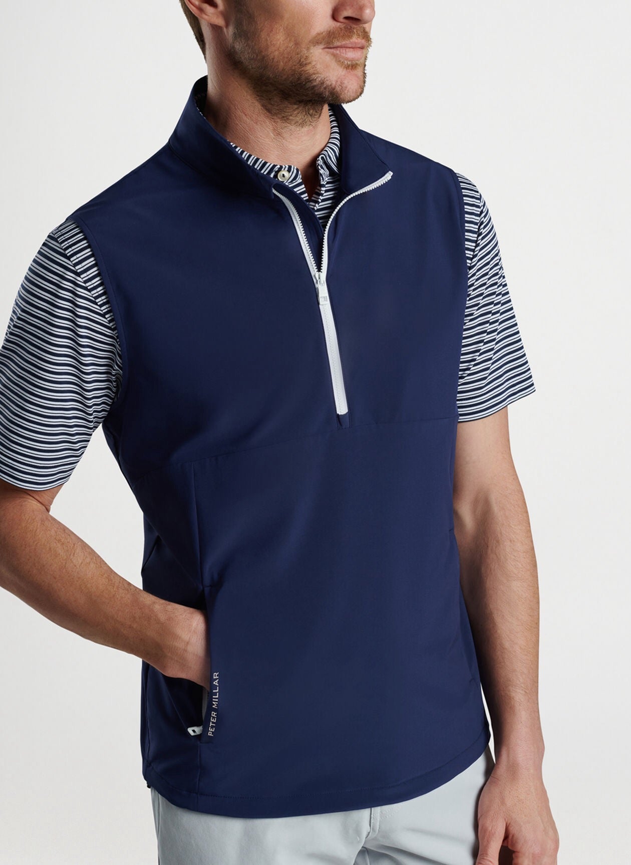 Peter Millar Windward Half-Zip Vest - NAVY