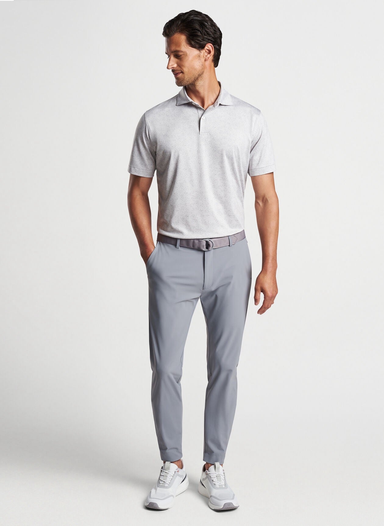 Peter Millar Crown Crafted Riviera Performance Jersey Polo - BRITISH GREY