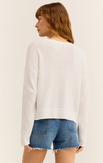 Z Supply Sienna Bon Voyage Sweater - WHITE