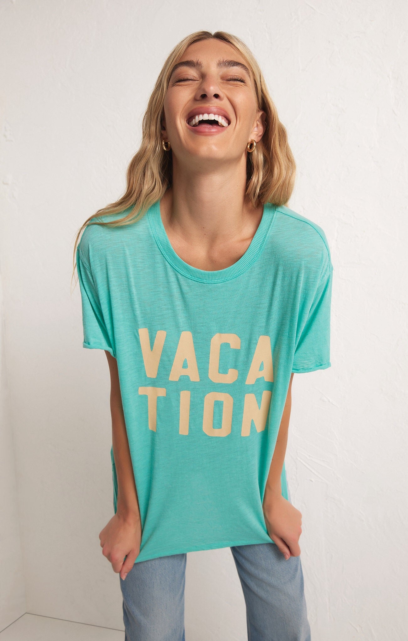 Z Supply Oversized Vacation Tee - CABANA GREEN