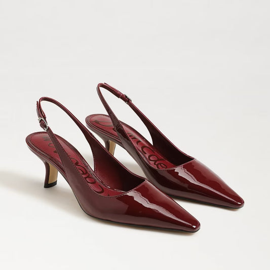 Sam Edelman Bianka Slingback Pump - FRENCH MERLOT PATENT LEATHER