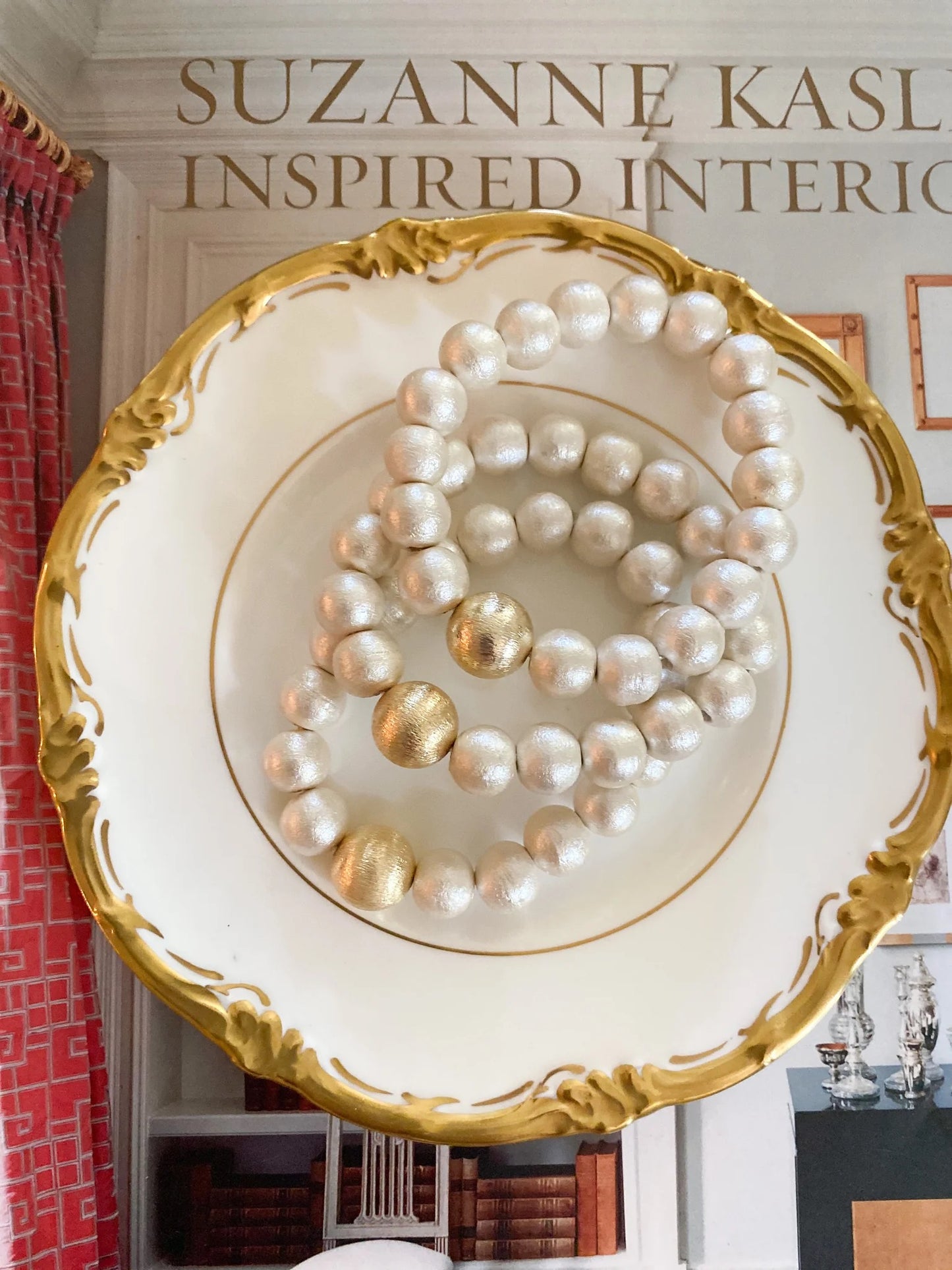 M Donohue Collection Olivia Cotton Pearl & Gold Bracelet