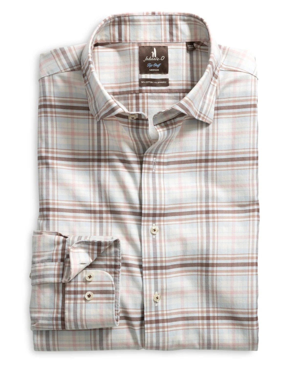 Johnnie-O Palisades Plaid Woven Shirt - CORK