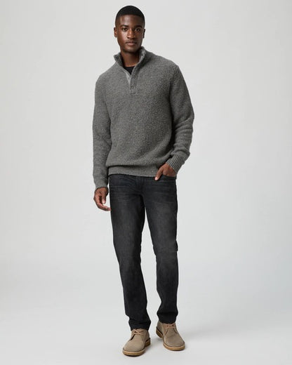 PAIGE Kotoni Snap Collar Sweater - DARK GREY