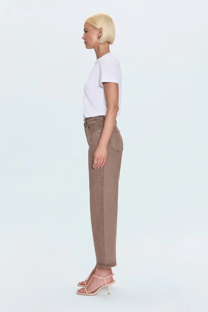 Pistola Kyra Ankle High Rise Bowed Wide Leg - TANNIN