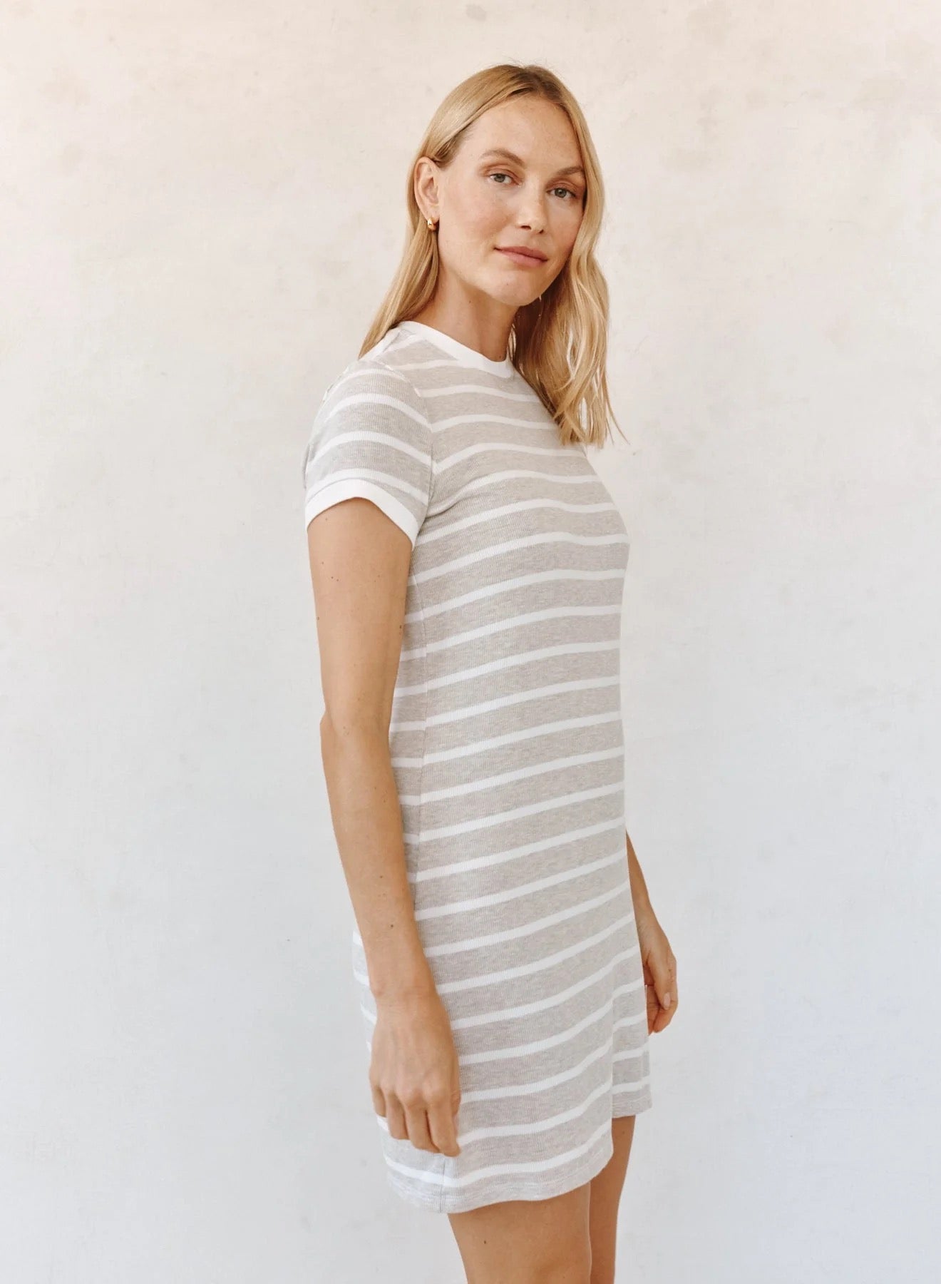 Bella Dahl Tee Shirt Dress - SAND STRIPE