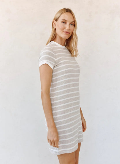 Bella Dahl Tee Shirt Dress - SAND STRIPE