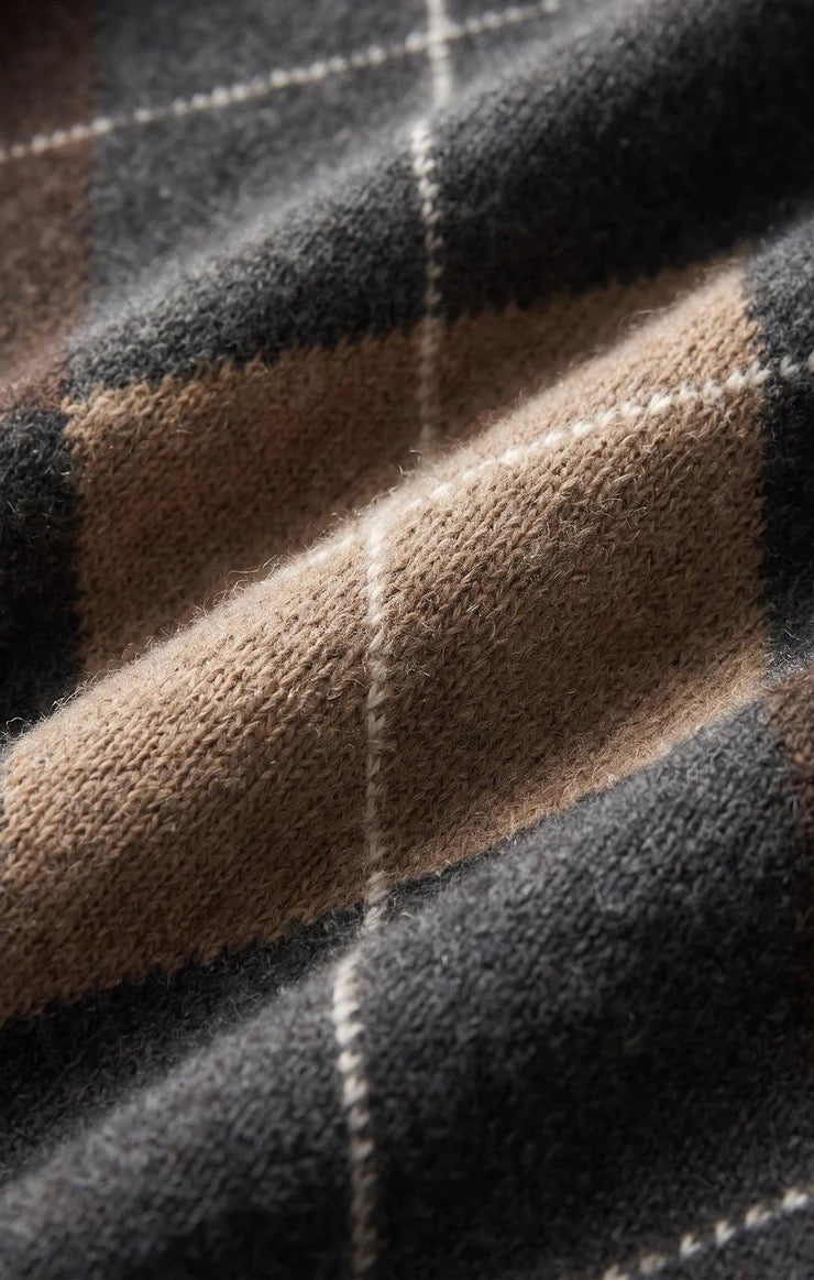 Z Supply Medina Argyle Cardigan - CHARCOAL HEATHER