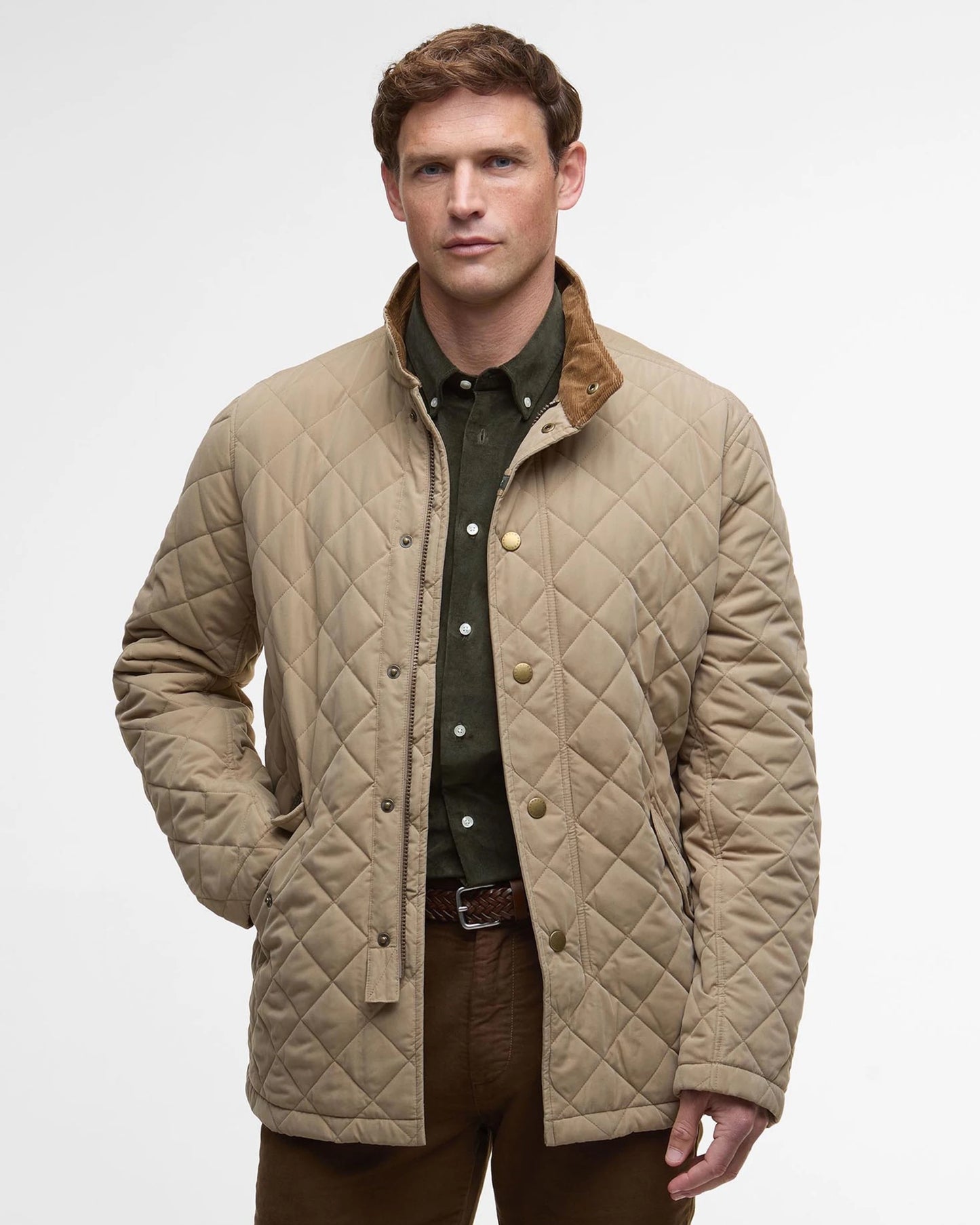 Barbour Shoveler Quilted Jacket - MILITARY BROWN