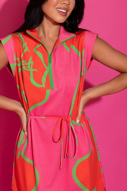 Alden Adair Leigh Dress - FUCHSIA OUTLINE