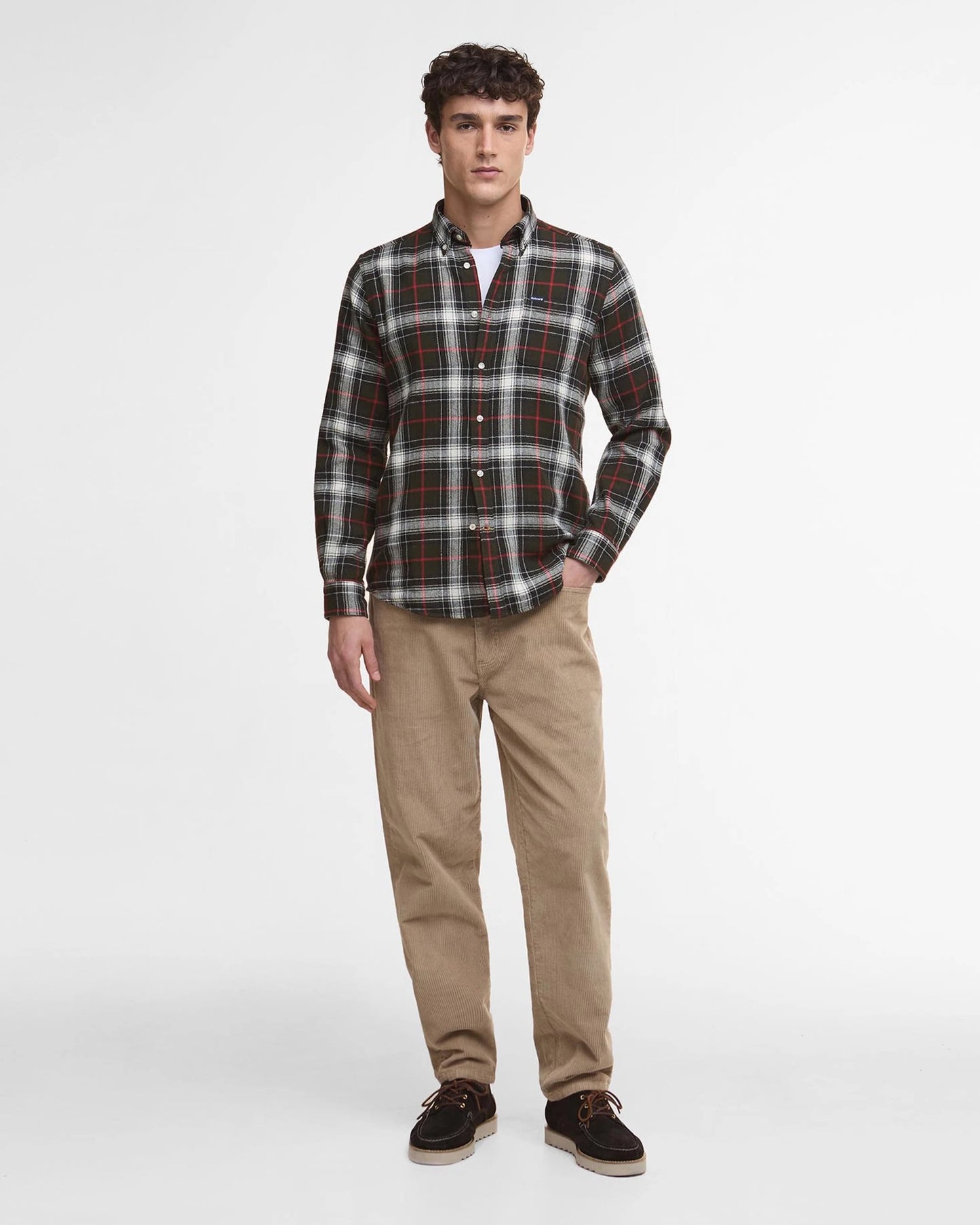Barbour Whernside Tailored Long-Sleeved Shirt - OLIVE