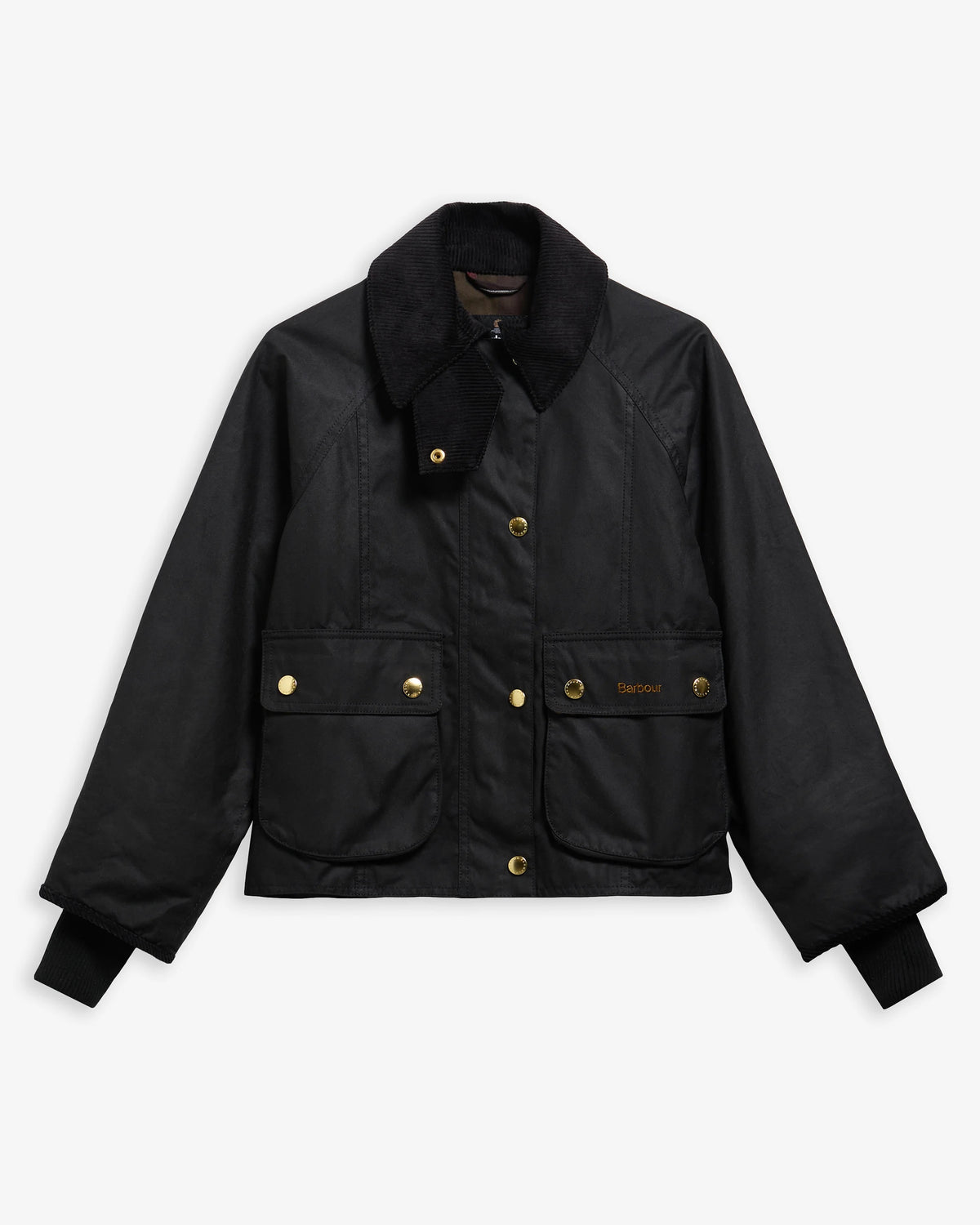 Barbour Cropped Beadnell Waxed Jacket - BLACK/CLASSIC