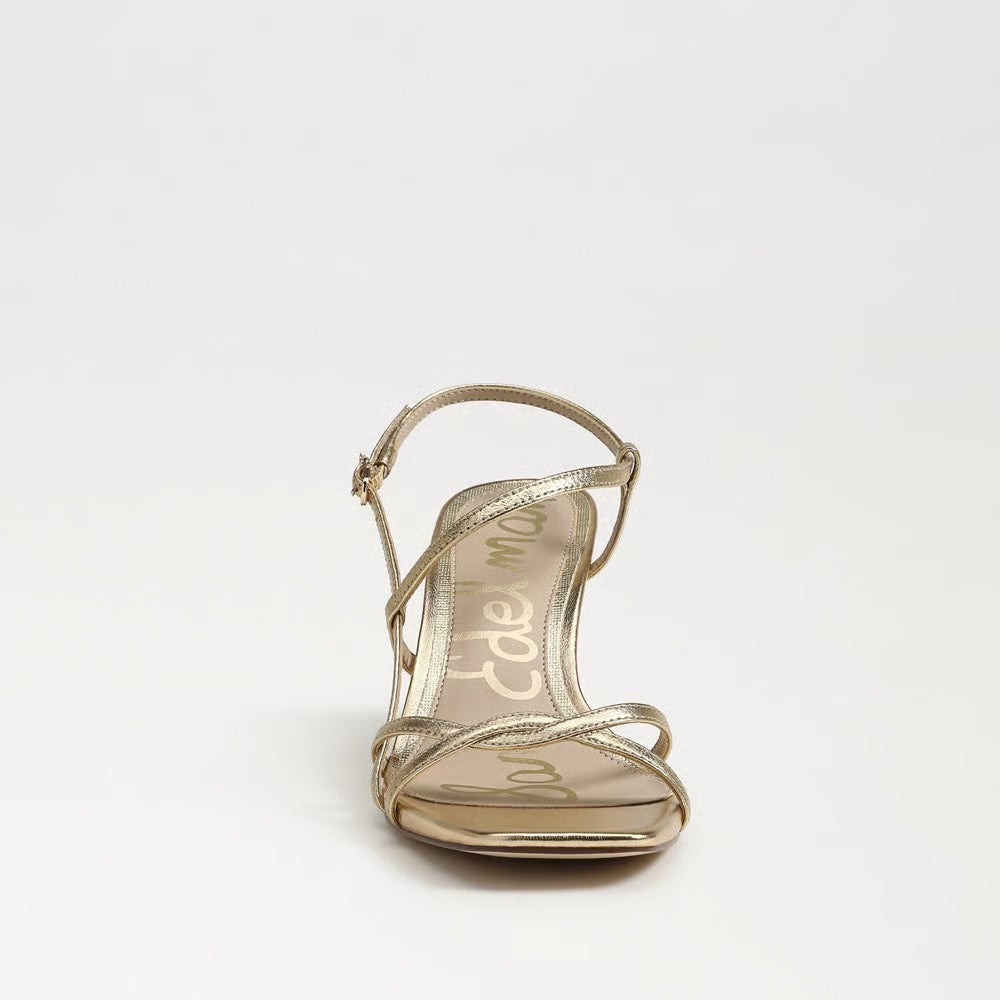 Sam Edelman Elissa Strappy Heel Sandal - GOLD LEATHER