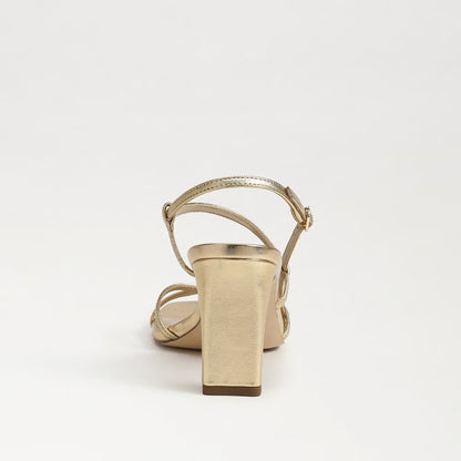 Sam Edelman Elissa Strappy Heel Sandal - GOLD LEATHER