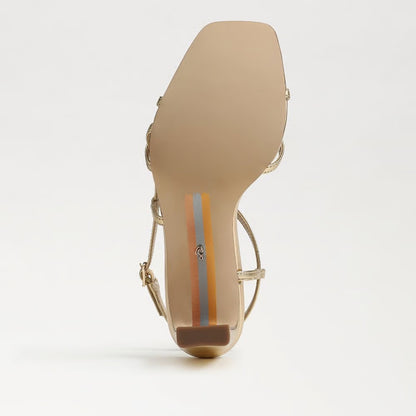 Sam Edelman Elissa Strappy Heel Sandal - GOLD LEATHER
