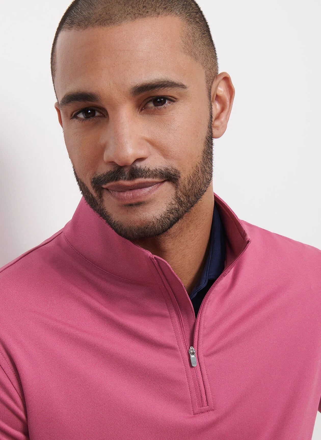 Peter Millar Perth Melange Performance Quarter-Zip - ROSEWOOD