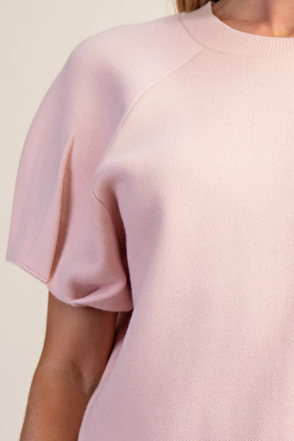 Pleated Sleeve Sweater - PINK