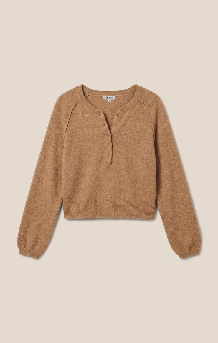 Z Supply Westmont Henley Sweater - GOLDEN CARAMEL