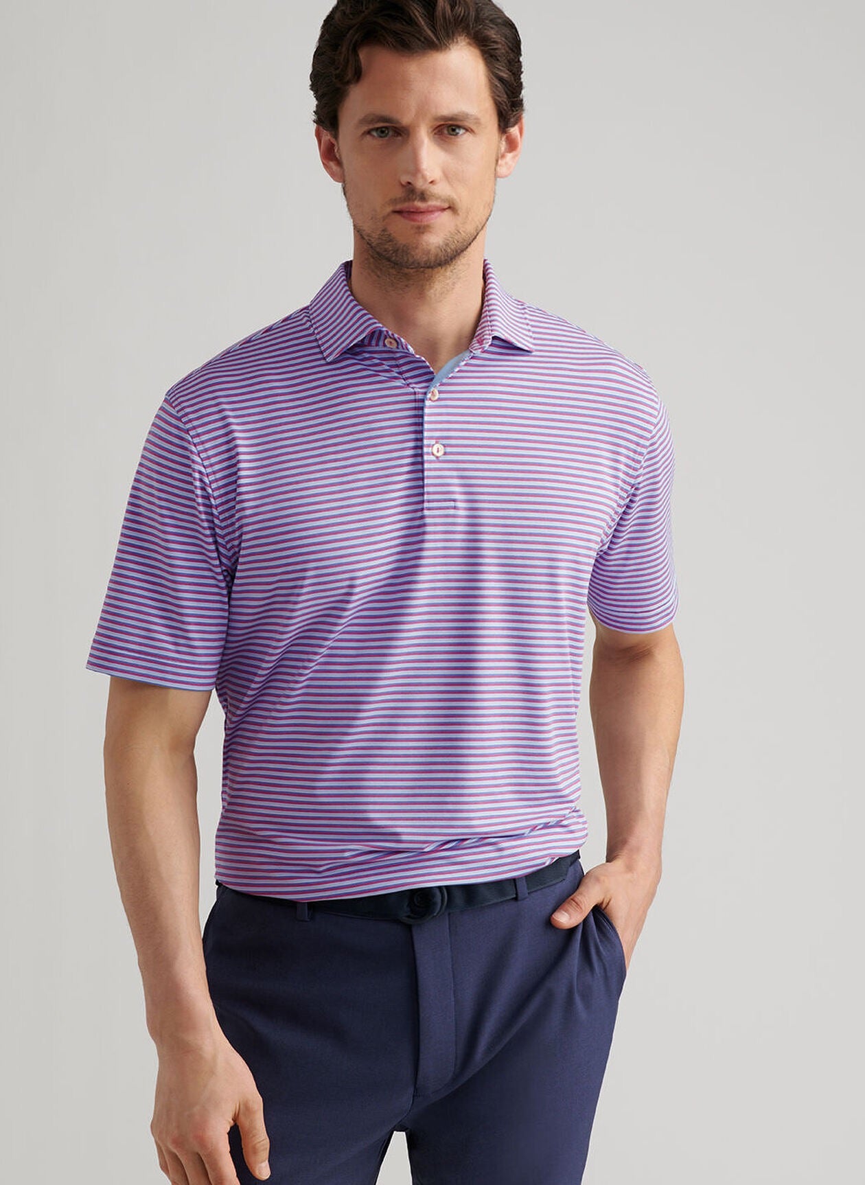 Peter Millar Lenway Performance Jersey Polo - ROSEWOOD