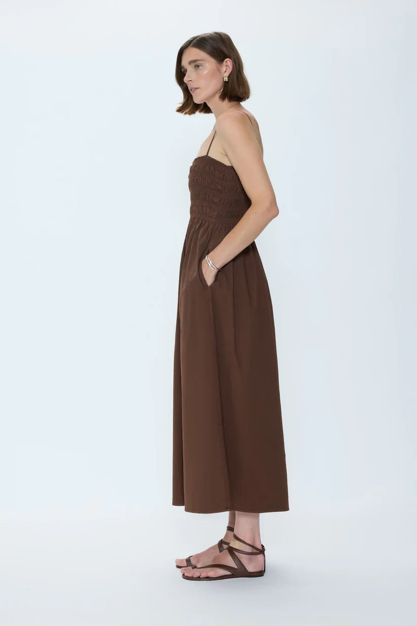 Pistola Bianca Shirred Bodice Dress - BRUNA
