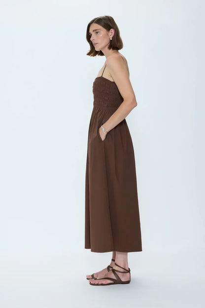 Pistola Bianca Shirred Bodice Dress - BRUNA