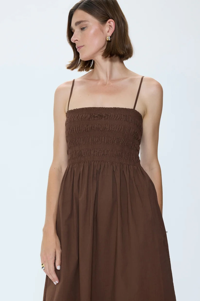 Pistola Bianca Shirred Bodice Dress - BRUNA