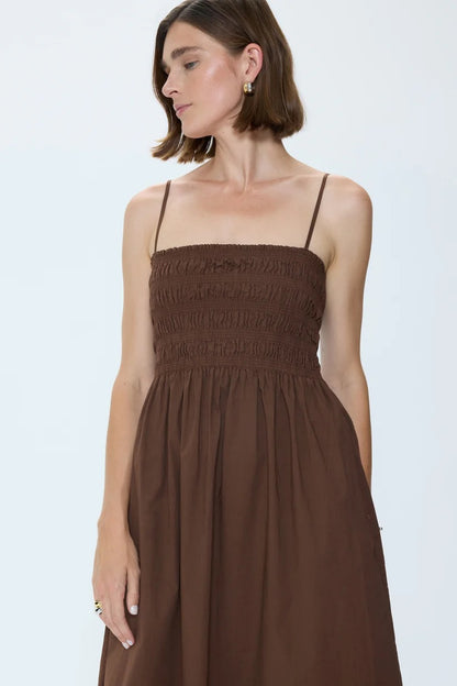 Pistola Bianca Shirred Bodice Dress - BRUNA
