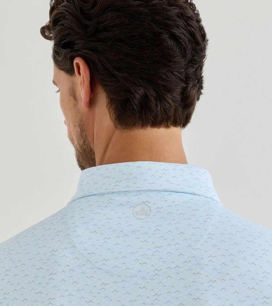 Peter Millar Crown Crafted Soprano Waves Performance Jersey Polo - BLUE BRISK