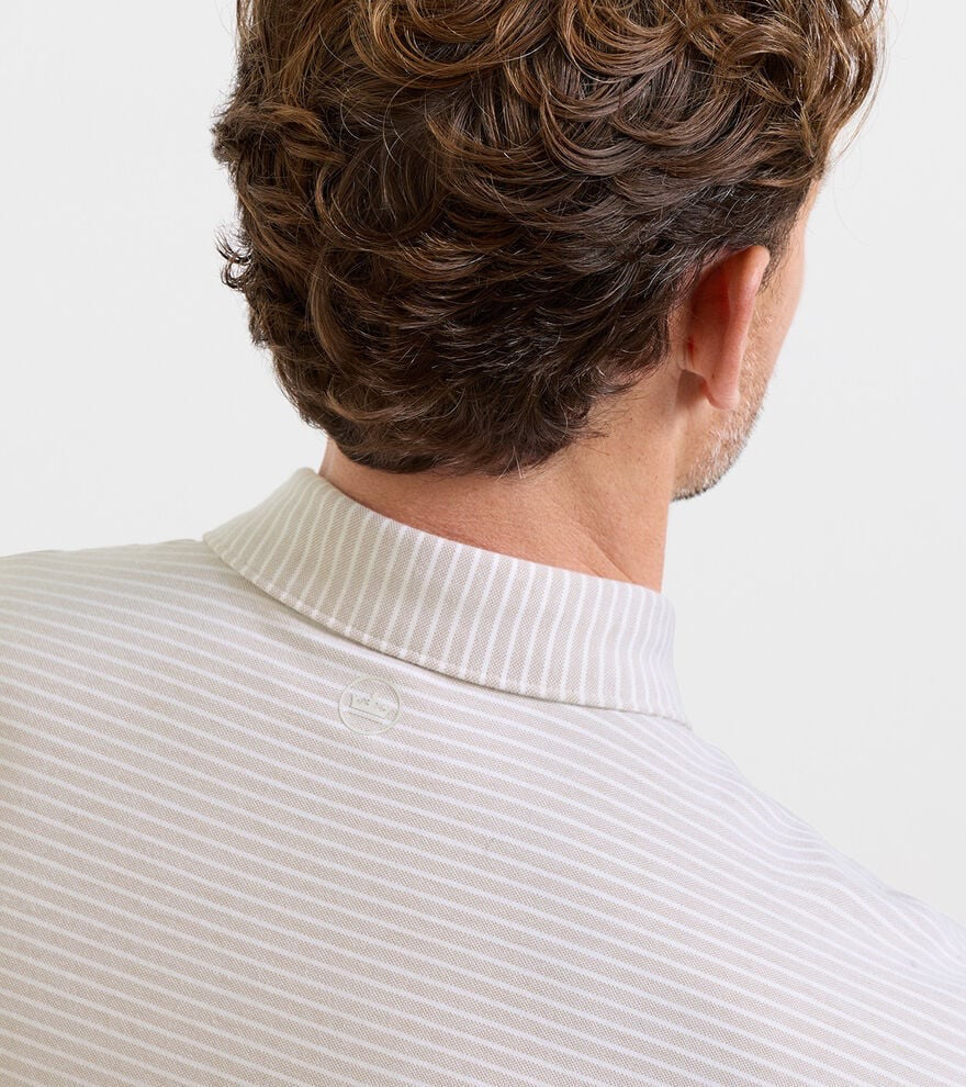 Peter Millar Albatross Stripe Cotton-Blend Pique Polo - SUMMER DUNES