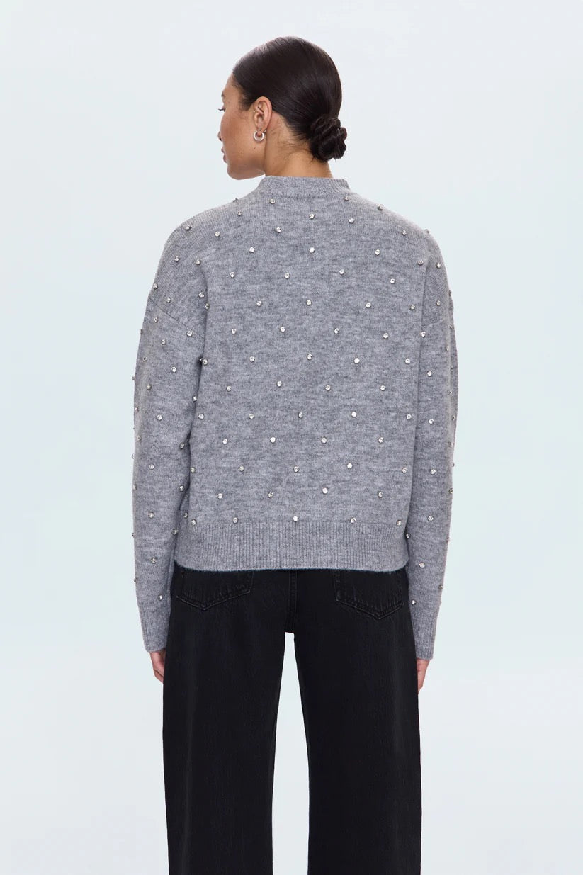 Pistola Aura Relaxed Crew Neck Sweater - CHARCOAL DIAMONTE
