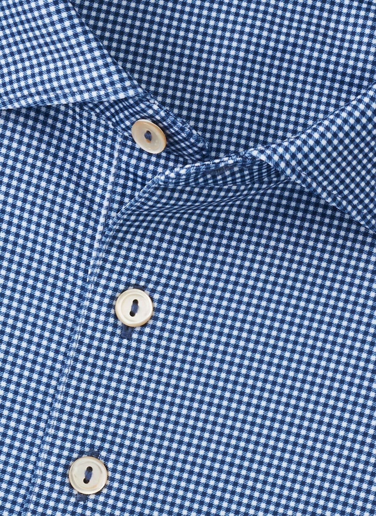 Peter Millar Gingham Performance Jersey Polo - BLUE HAZE