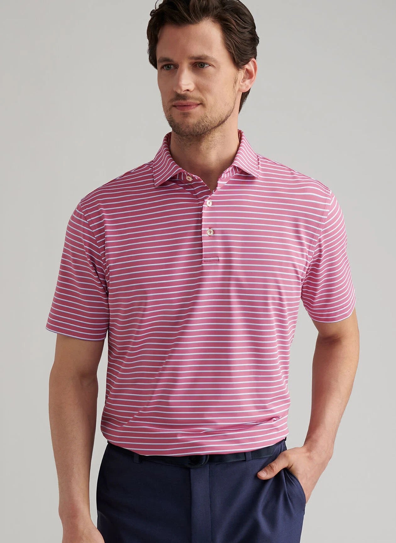 Peter Millar Dunnes Performance Jersey Polo - ROSEWOOD