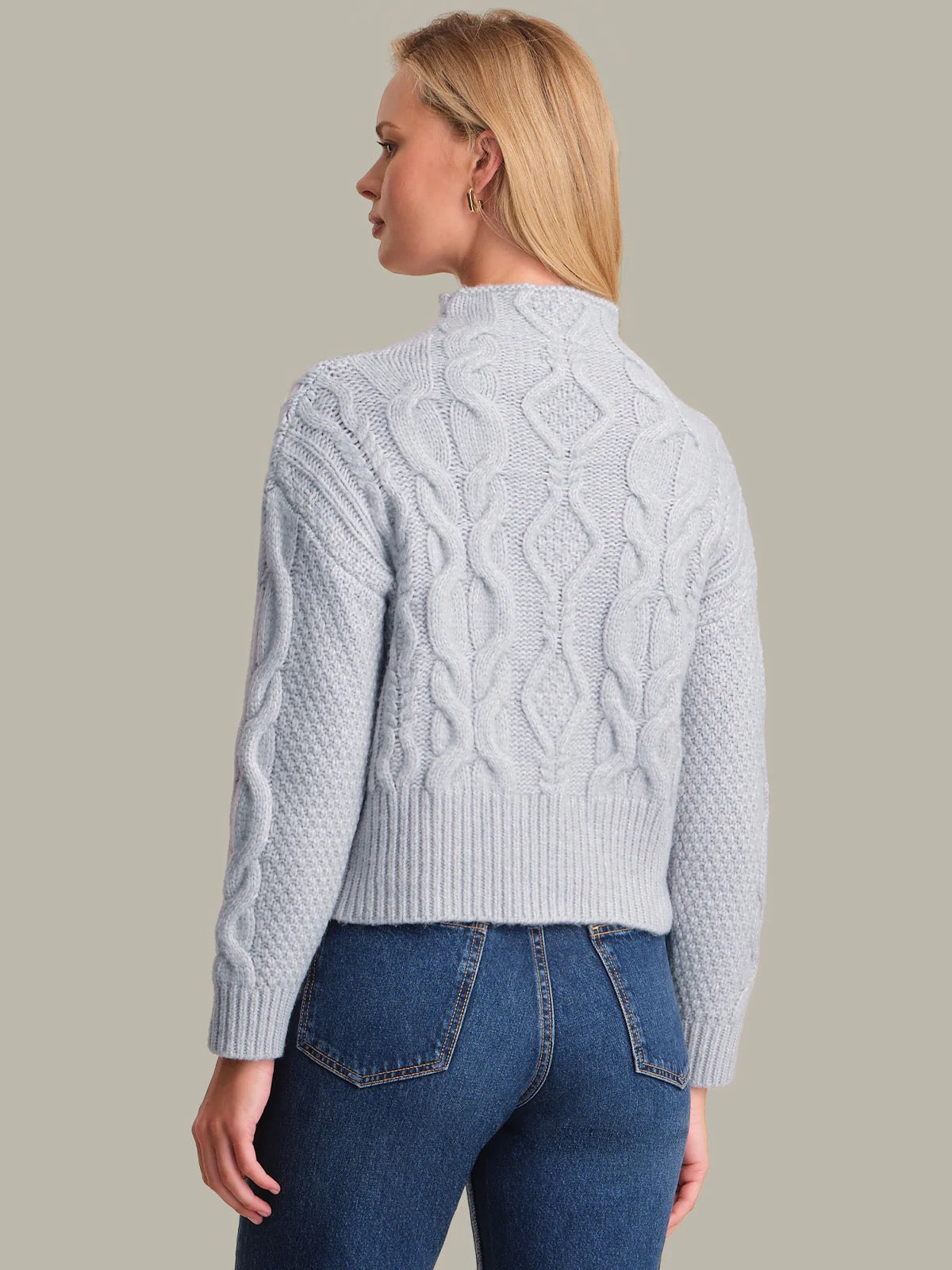 525 Grace Cable Funnel Neck Pullover - ARCTIC ICE