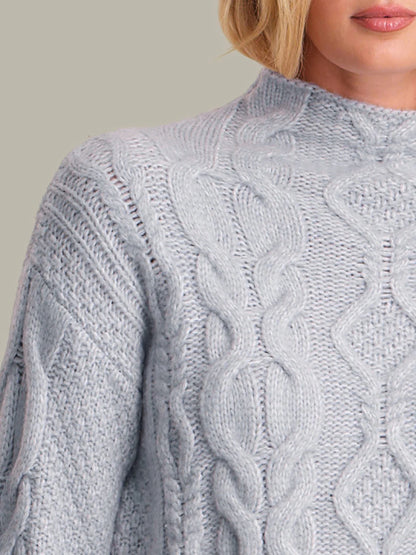 525 Grace Cable Funnel Neck Pullover - ARCTIC ICE