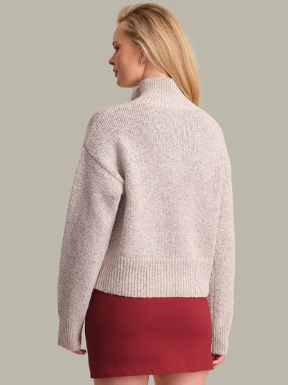 525 Nova Snap Front Henley Sweater - OATMEAL