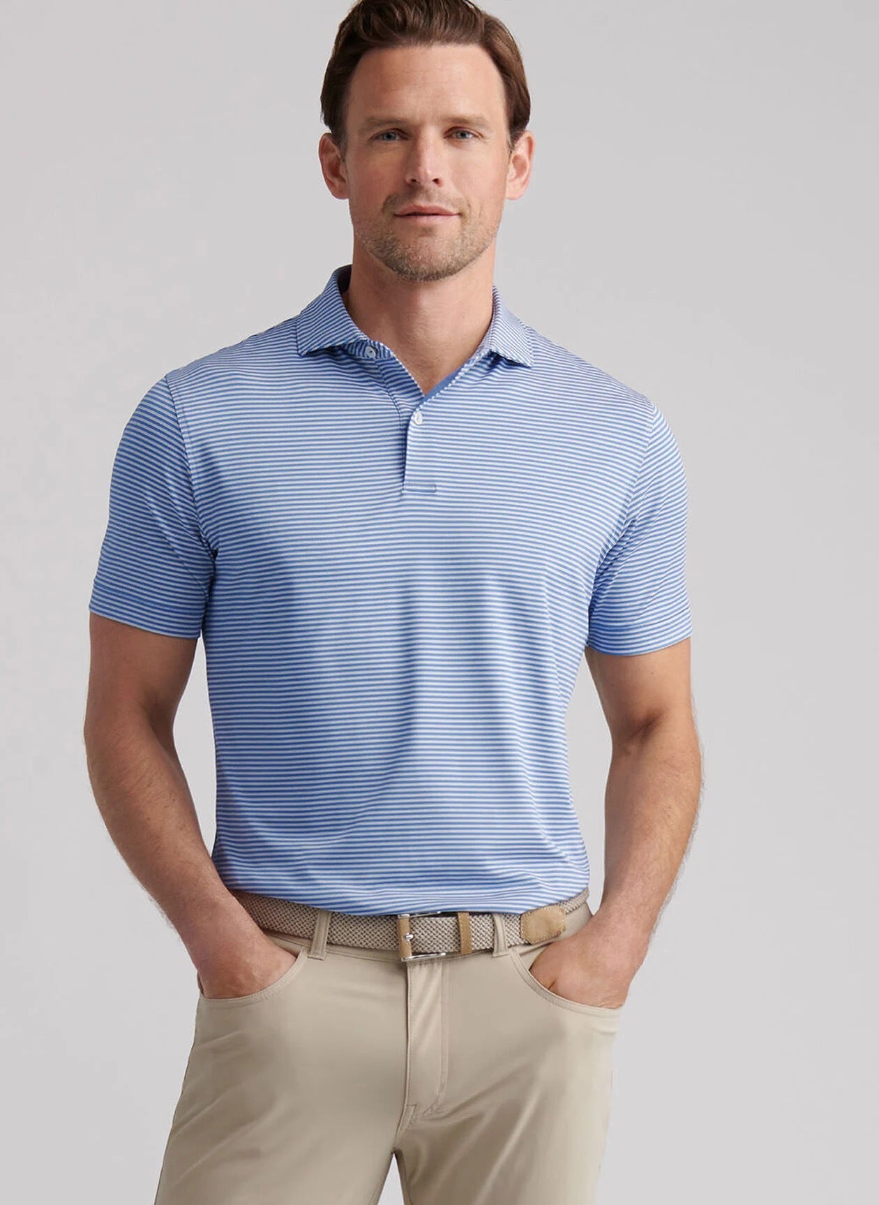 Peter Millar Crown Crafted Ambrose Performance Jersey Polo - LUNAR BLUE