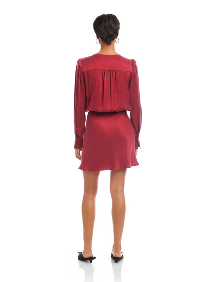 Fifteen Twenty Denise Drape Front Dress - BRICK