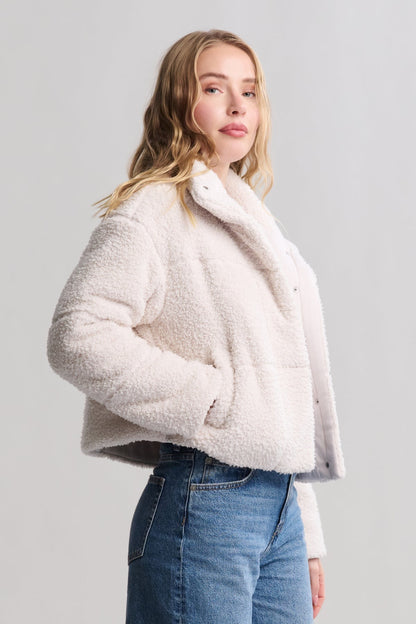 Barefoot Dreams Brushed CozyChic Puffer Jacket - SAND DUNE