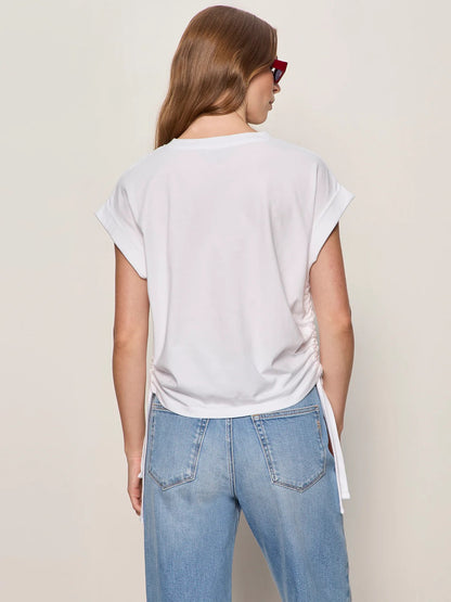 SA All Day Ruched Tee WHITE
