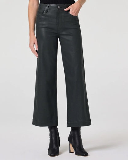 PAIGE Anessa Wide Leg Jean - DARK ROSIN LUXE COATING