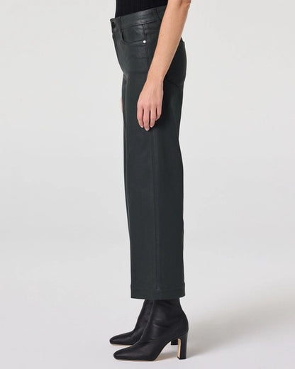 PAIGE Anessa Wide Leg Jean - DARK ROSIN LUXE COATING