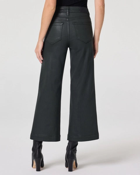PAIGE Anessa Wide Leg Jean - DARK ROSIN LUXE COATING