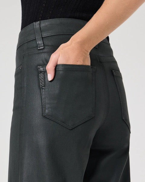 PAIGE Anessa Wide Leg Jean - DARK ROSIN LUXE COATING